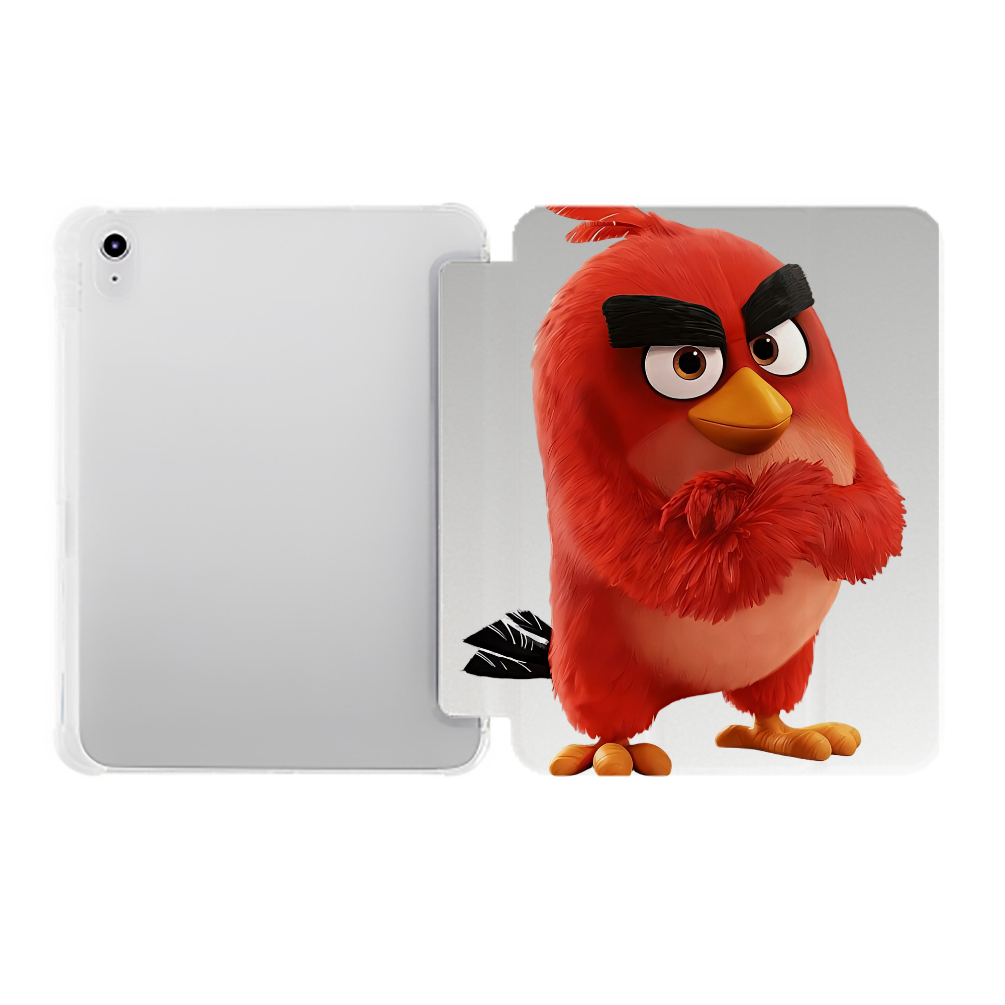 （画像用） Angry Birds アングリーバード IPad ケース ペン収納付き 三つ折りスタンド PUレザー×シリコン 対応機種9.5/10.5/10.9インチ